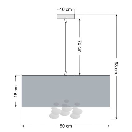 Люстра на тросе BUBBLE 1xE27/60W/230V, диаметр 50 см, белая