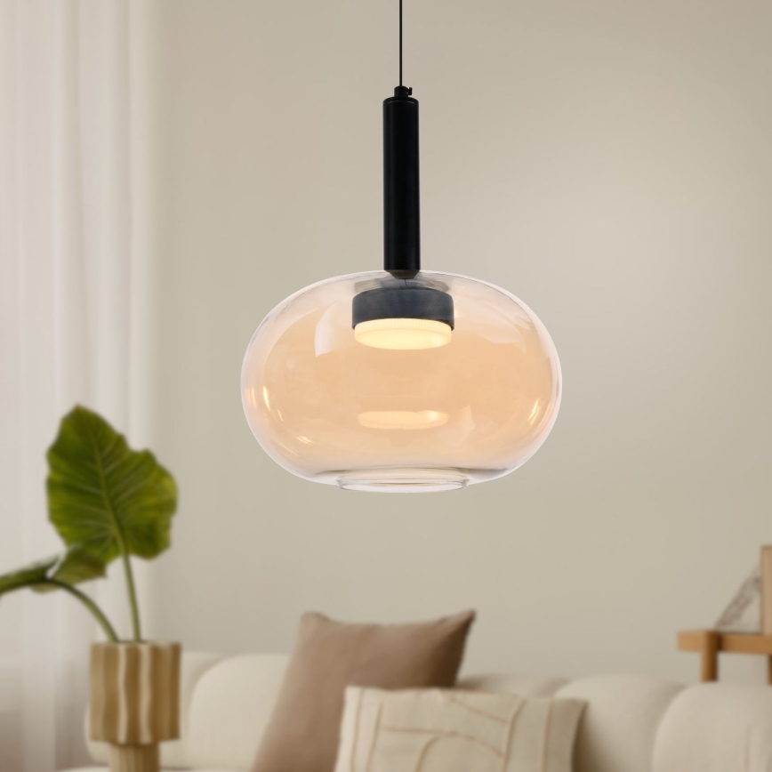 Люстра на тросе BUENO 1xGX53/9W/230V Ø 25 см дымчато‑бежевый
