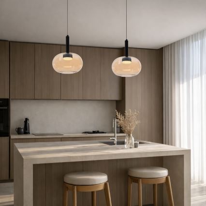 Люстра на тросе BUENO 1xGX53/9W/230V Ø 25 см дымчато‑бежевый