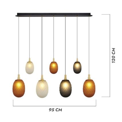 Люстра на тросе CACTUS 7xG9/5W/230V медный/серый/белый