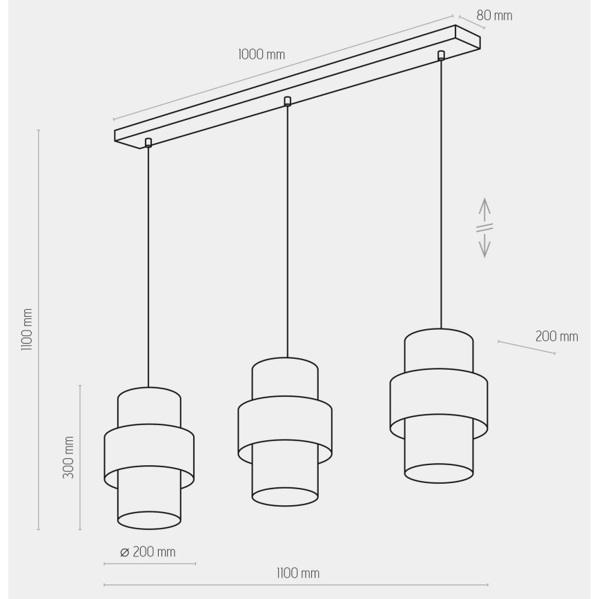 Люстра на тросе CALISTO 3xE27/15W/230V золотая/черная