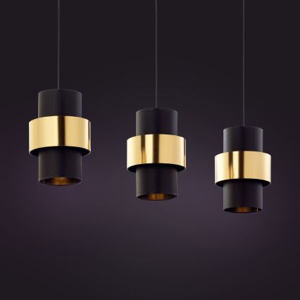 Люстра на тросе CALISTO 3xE27/15W/230V золотая/черная