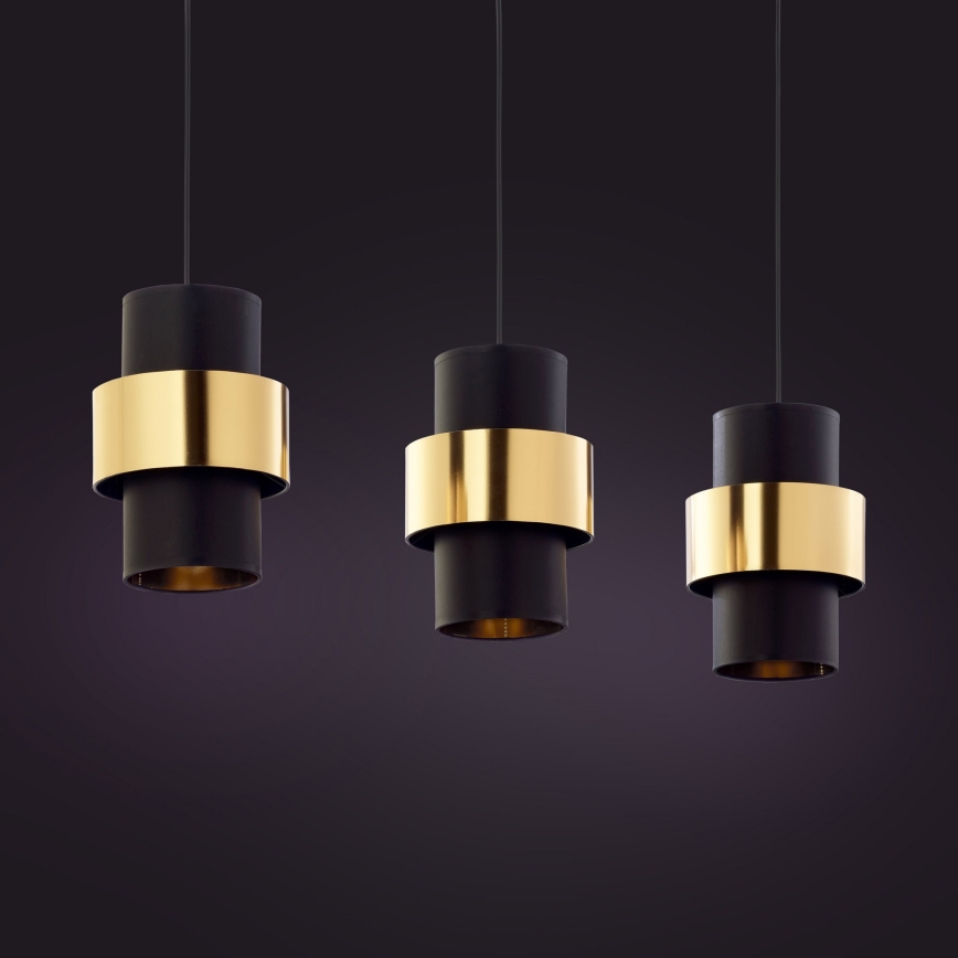 Люстра на тросе CALISTO 3xE27/15W/230V золотая/черная