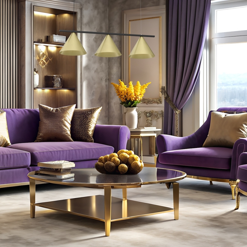 Люстра на тросе CAPITAL 3xGX53/15W/230V золотая