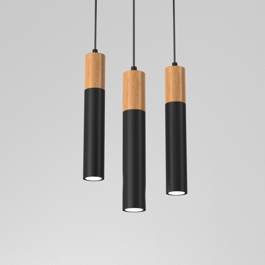 Люстра на тросе CASSA 3xGU10/60W/230V черная, круглая