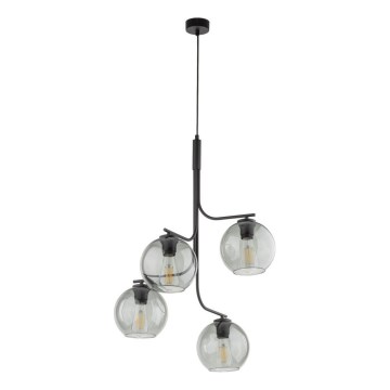Люстра на тросе CESAR 4xE27/15W/230V черный/дымчато-серый