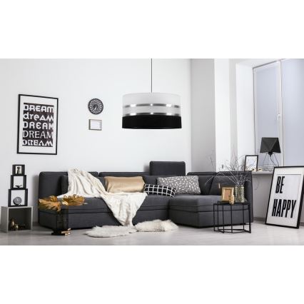 Люстра на тросе CORAL 1xE27/60W/230V черная/белая