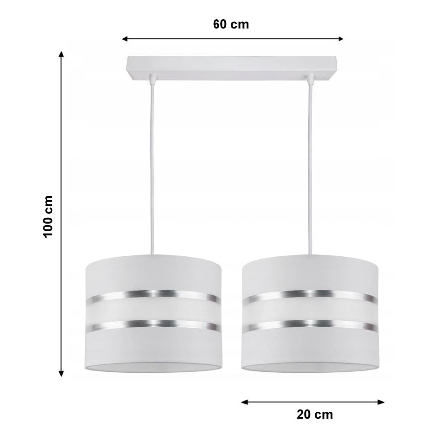 Люстра на тросе CORAL 2xE27/60W/230V белая