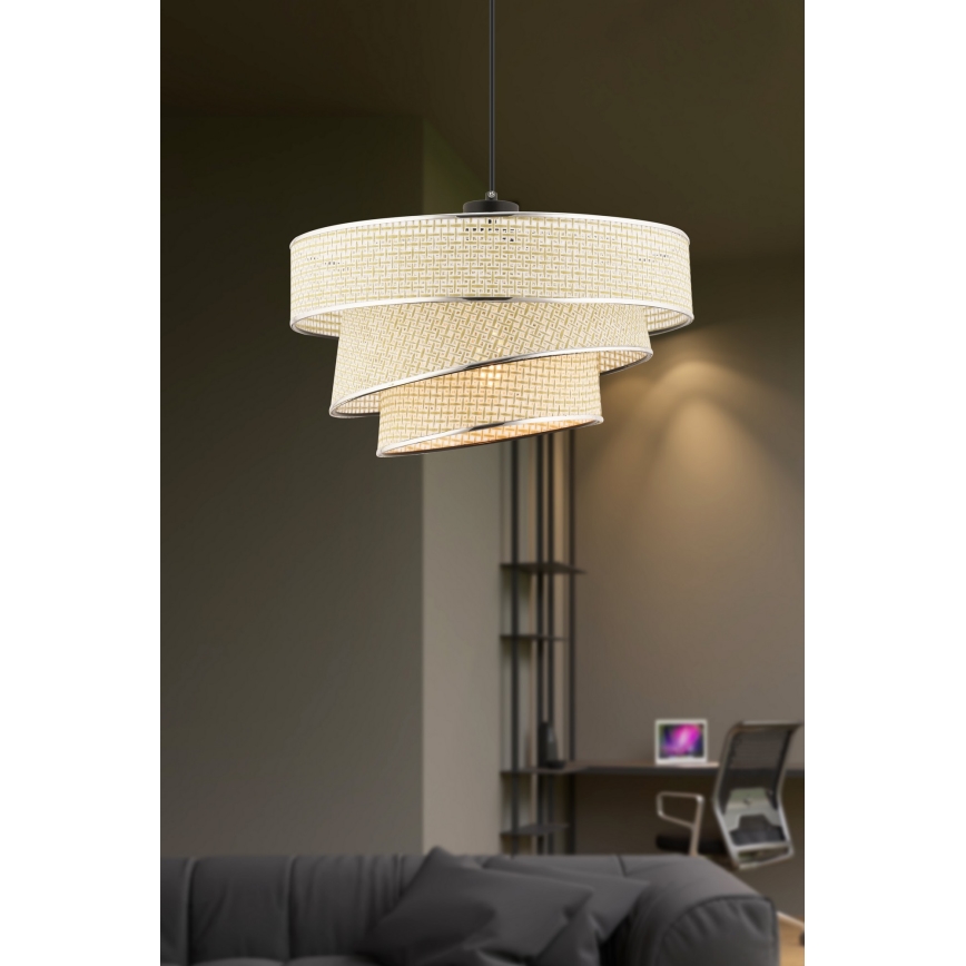 Люстра на тросе COUPER 1xE27/60W/230V кремовый/глянцевый хром