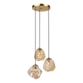 Люстра на тросе CRISTAL 3xE14/15W/230V латунь/дымчато-бежевый