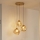 Люстра на тросе CRISTAL 3xE14/15W/230V латунь/дымчато-бежевый