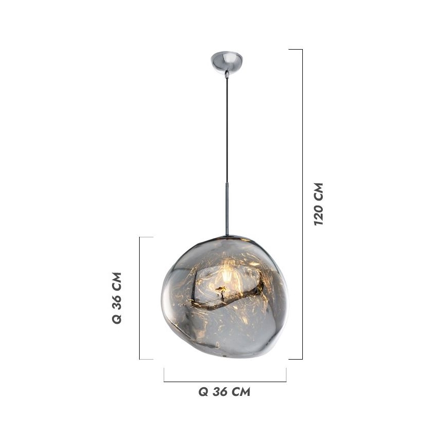 Люстра на тросе CRUMPLED 1xE27/24W/230V, Ø 26 см, медная