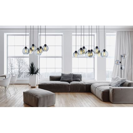 Люстра на тросе CUBUS 8xE27/60W/230V черная