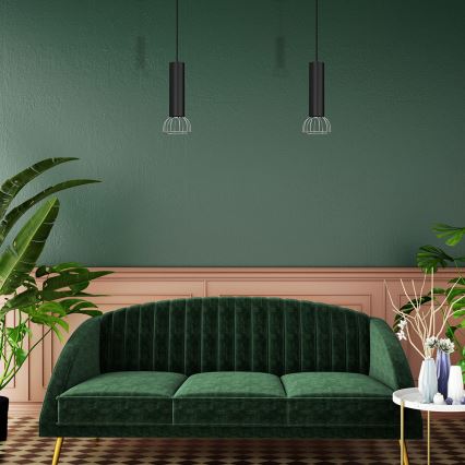 Люстра на тросе DANTE 1xGU10/25W/230V черная/блестящий хром