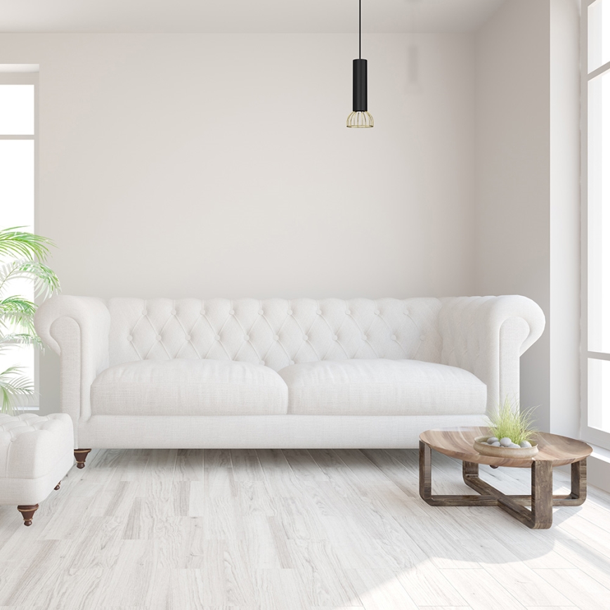 Люстра на тросе DANTE 1xGU10/25W/230V черная/золотая