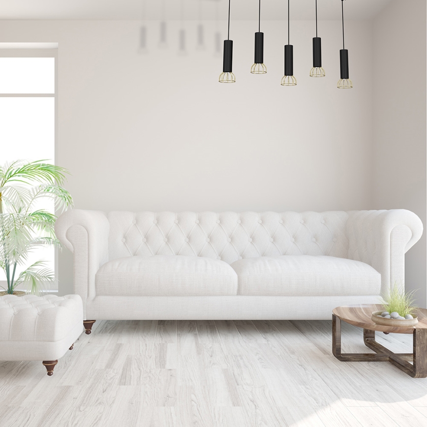 Люстра на тросе DANTE 5xGU10/25W/230V черная/золотая