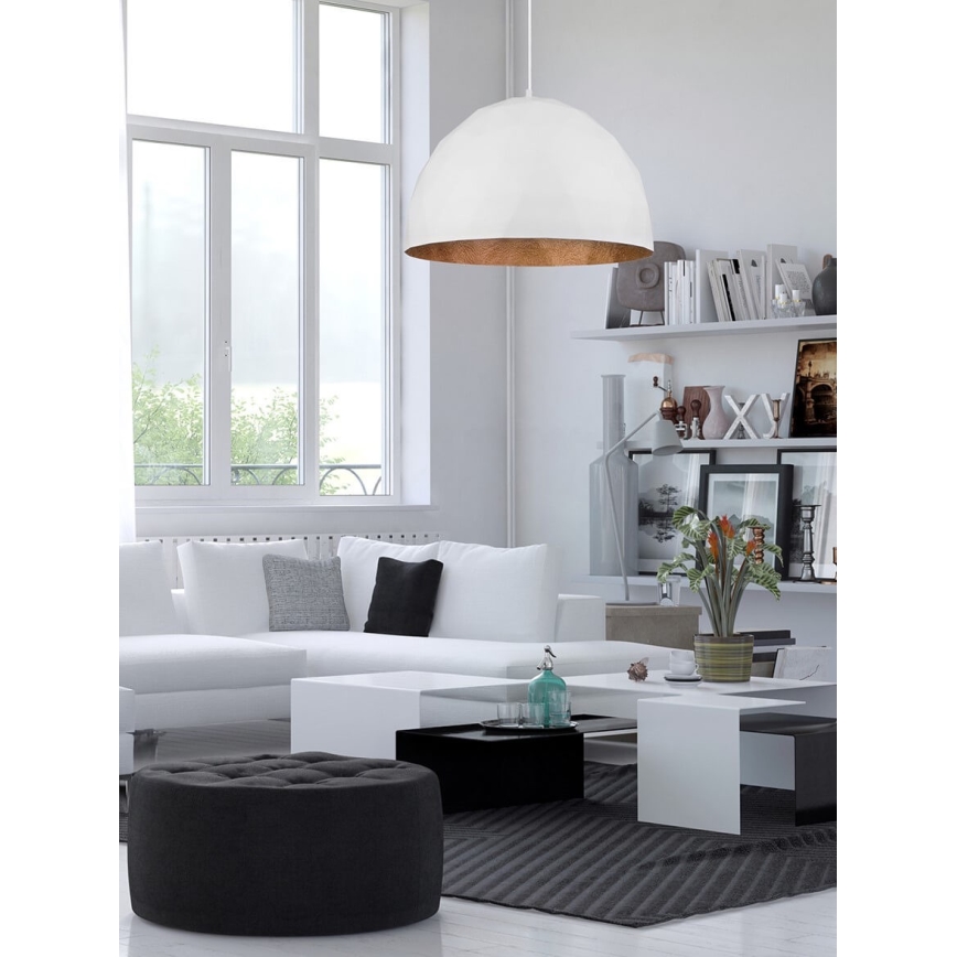 Люстра на тросе DIAMENT 1xE27/60W/230V ⌀ 35 см белая/медь