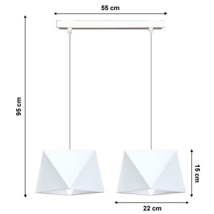 Люстра на тросе DIAMENT 2xE27/60W/230V белая
