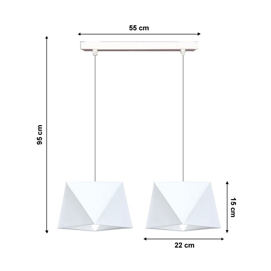 Люстра на тросе DIAMENT 2xE27/60W/230V белая