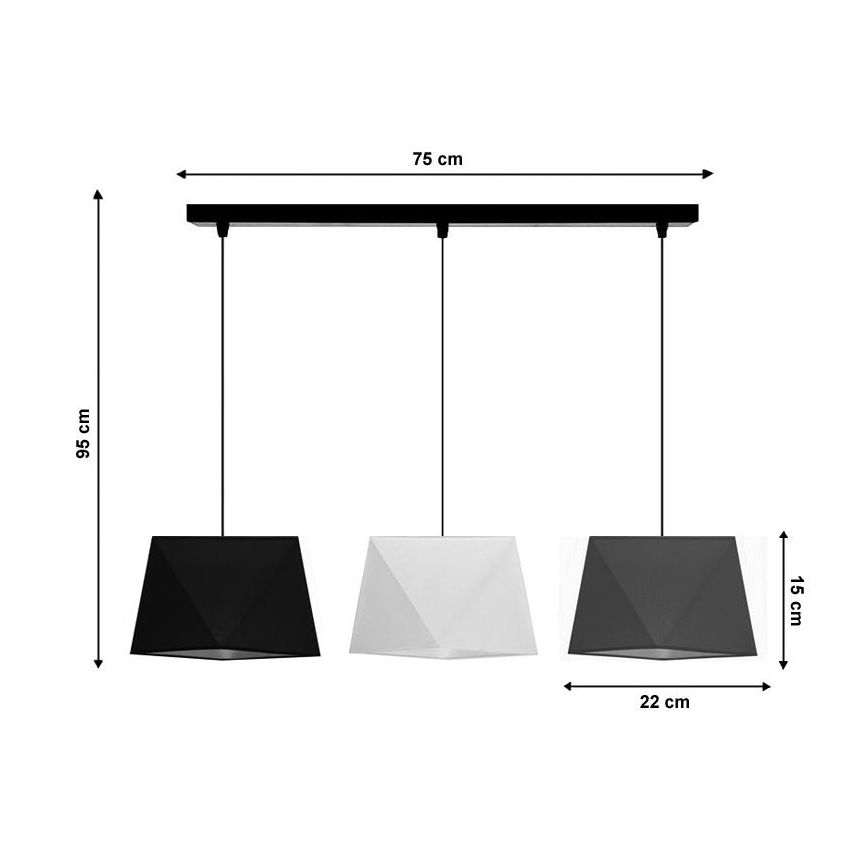Люстра на тросе DIAMENT 3xE27/60W/230V