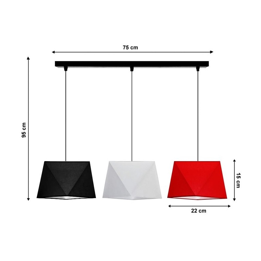Люстра на тросе DIAMENT 3xE27/60W/230V