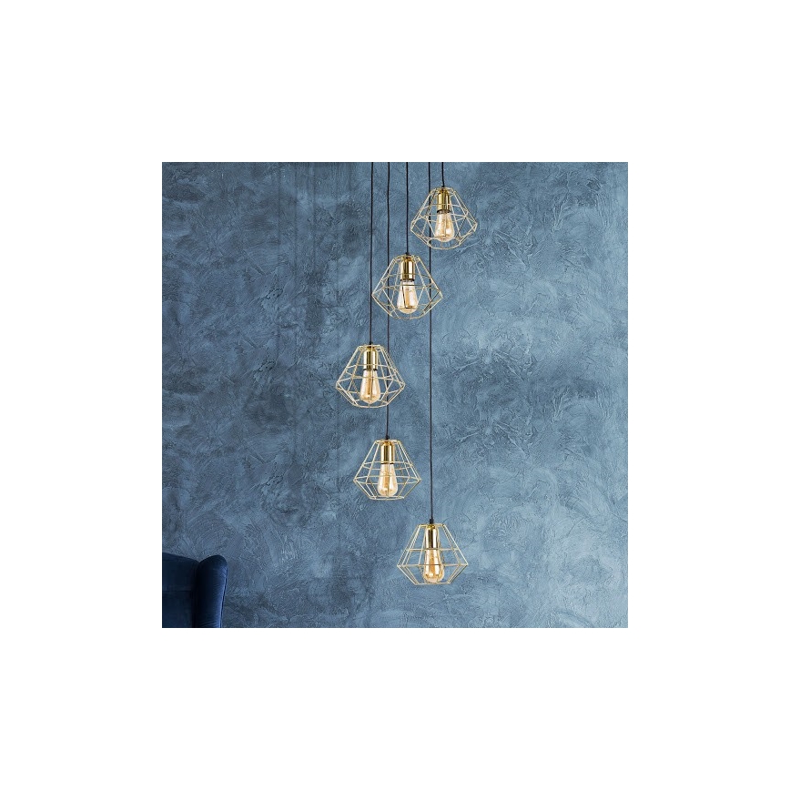 Люстра на тросе DIAMOND 5xE27/60W/230V