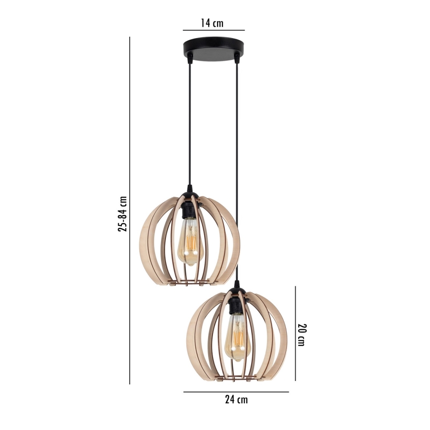 Люстра на тросе DORO 2xE27/60W/230V