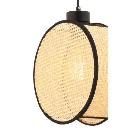 Люстра на тросе DRUM 1xE27/60W/230V бежево-чёрная