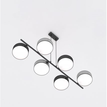 Люстра на тросе DRUMZ 6xE14/10W/230V чёрная/серая