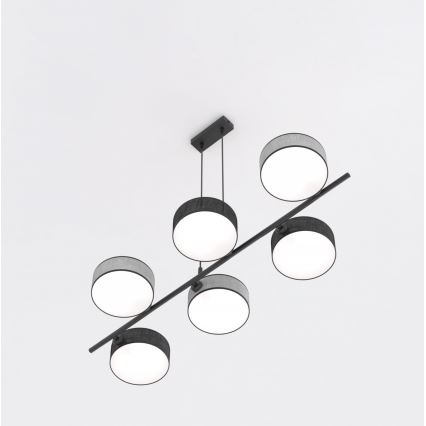 Люстра на тросе DRUMZ 6xE14/10W/230V чёрная/серая