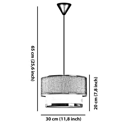 Люстра на тросе ECHO 1xE27/60W/230V коричневая/кремовая