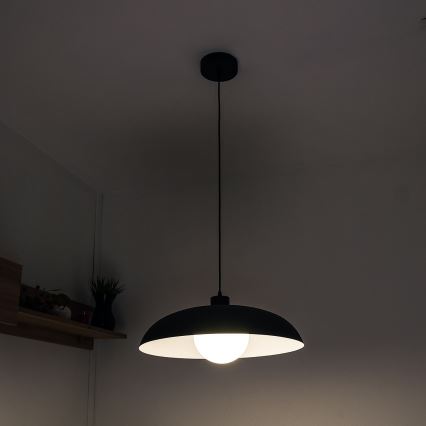 Люстра на тросе ECLIPSE 1xE27/15W/230V черный/белый