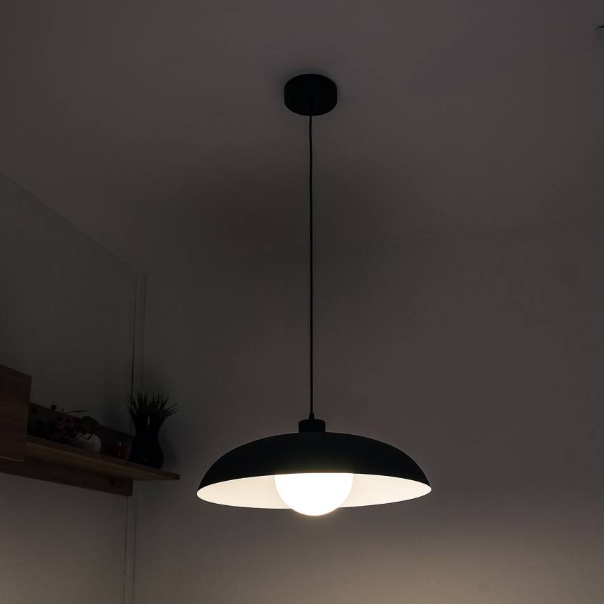 Люстра на тросе ECLIPSE 1xE27/15W/230V черный/белый