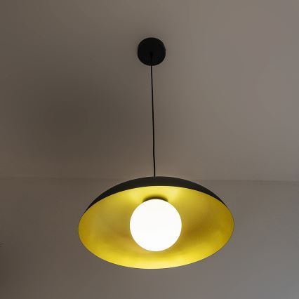 Люстра на тросе ECLIPSE 1xE27/15W/230V чёрный/золотой