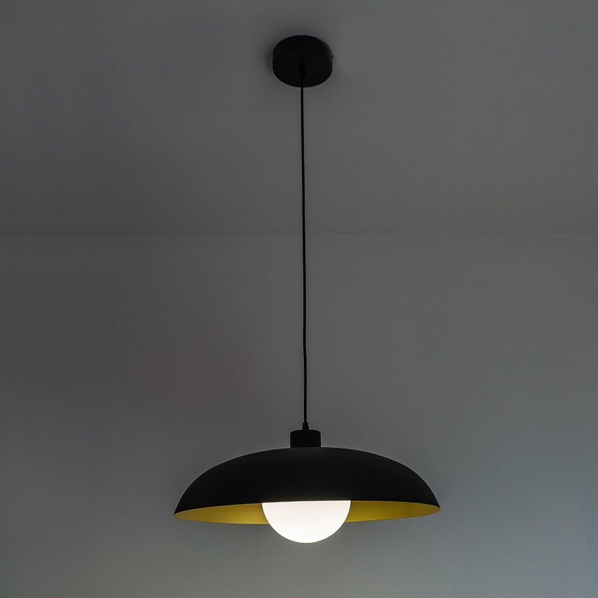Люстра на тросе ECLIPSE 1xE27/15W/230V чёрный/золотой