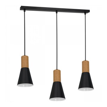 Люстра на тросе EDMON 3xE27/60W/230V черная