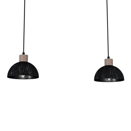 Люстра на тросе ERIK 2xE27/60W/230V коричневая/черная