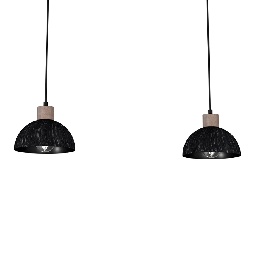 Люстра на тросе ERIK 2xE27/60W/230V коричневая/черная