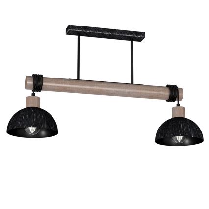 Люстра на тросе ERIK 2xE27/60W/230V коричневая/черная