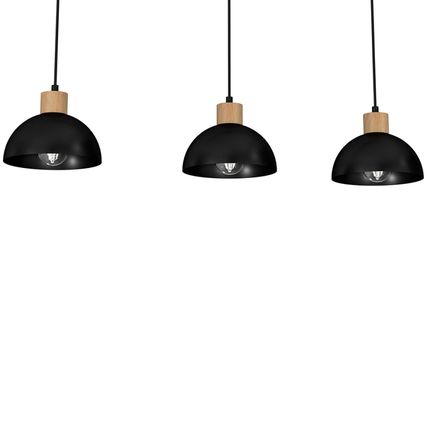 Люстра на тросе ERIK 3xE27/60W/230V бежевая/черная