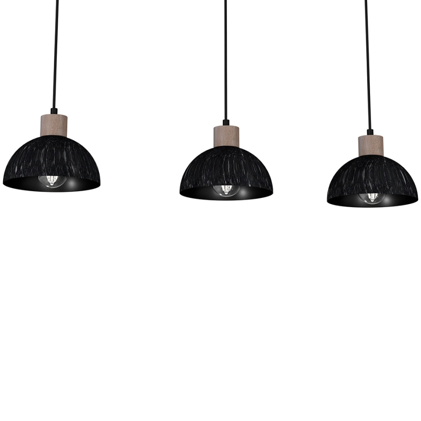Люстра на тросе ERIK 3xE27/60W/230V коричневая/черная