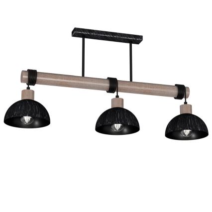 Люстра на тросе ERIK 3xE27/60W/230V коричневая/черная