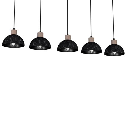 Люстра на тросе ERIK 5xE27/60W/230V коричневая/черная