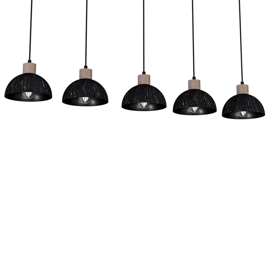 Люстра на тросе ERIK 5xE27/60W/230V коричневая/черная