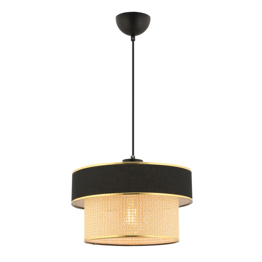 Люстра на тросе ERO 1xE27/60W/230V чёрная/бежевая