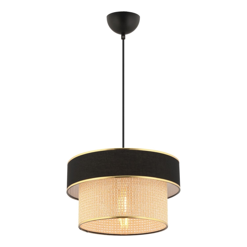 Люстра на тросе ERO 1xE27/60W/230V чёрная/бежевая