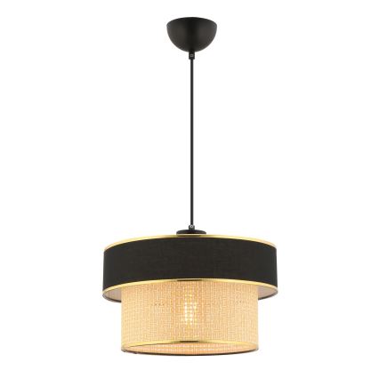 Люстра на тросе ERO 1xE27/60W/230V чёрная/бежевая