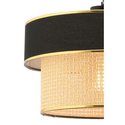 Люстра на тросе ERO 1xE27/60W/230V чёрная/бежевая