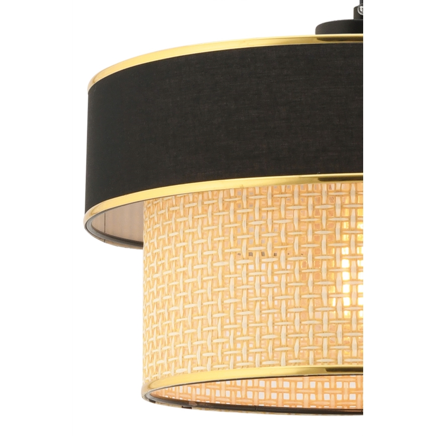 Люстра на тросе ERO 1xE27/60W/230V чёрная/бежевая