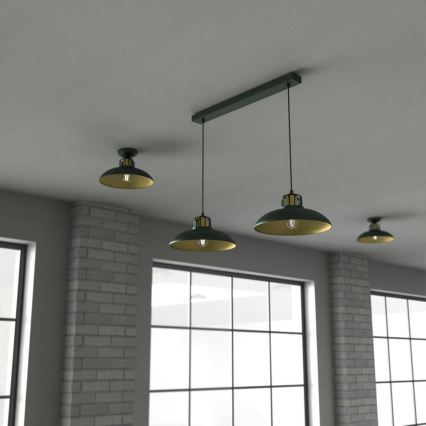 Люстра на тросе FELIX 2xE27/60W/230V зеленая